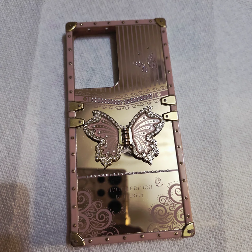 Elegant Butterfly Phone Case - Rose Gold For Samsung S21 Ultra